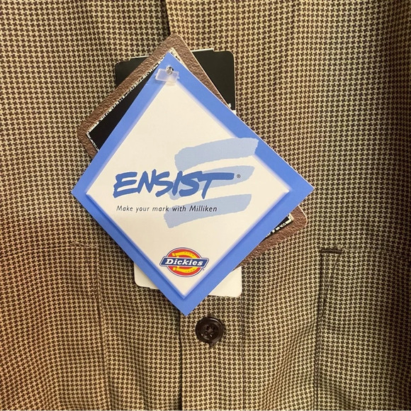 NWT Dickies men’s  button down shirt size XL-Reg Brown checked - Picture 5 of 7